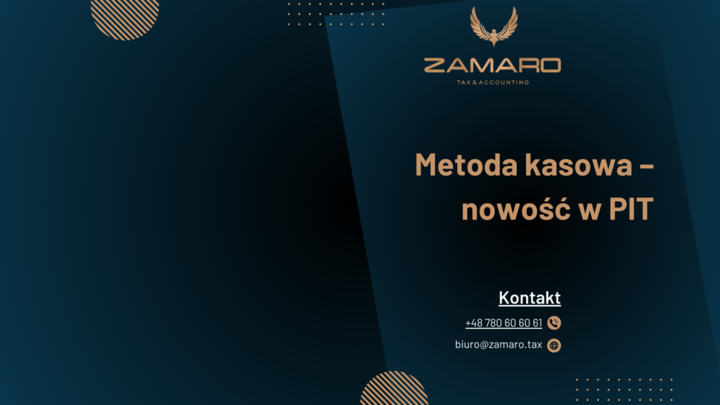 Metoda kasowa – nowosc w PIT